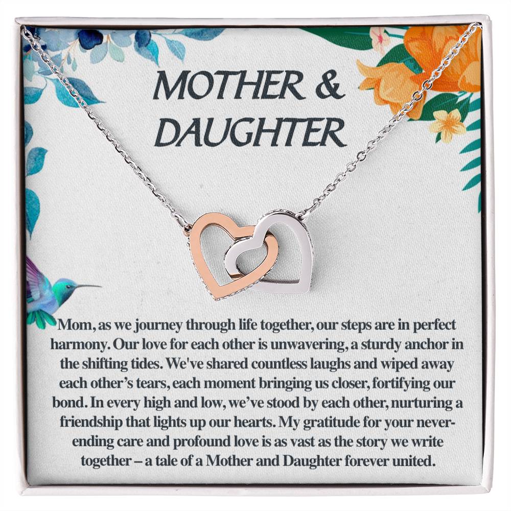 Mother and Daughter - Unbreakable Bond - Interlocking Heart  Necklace