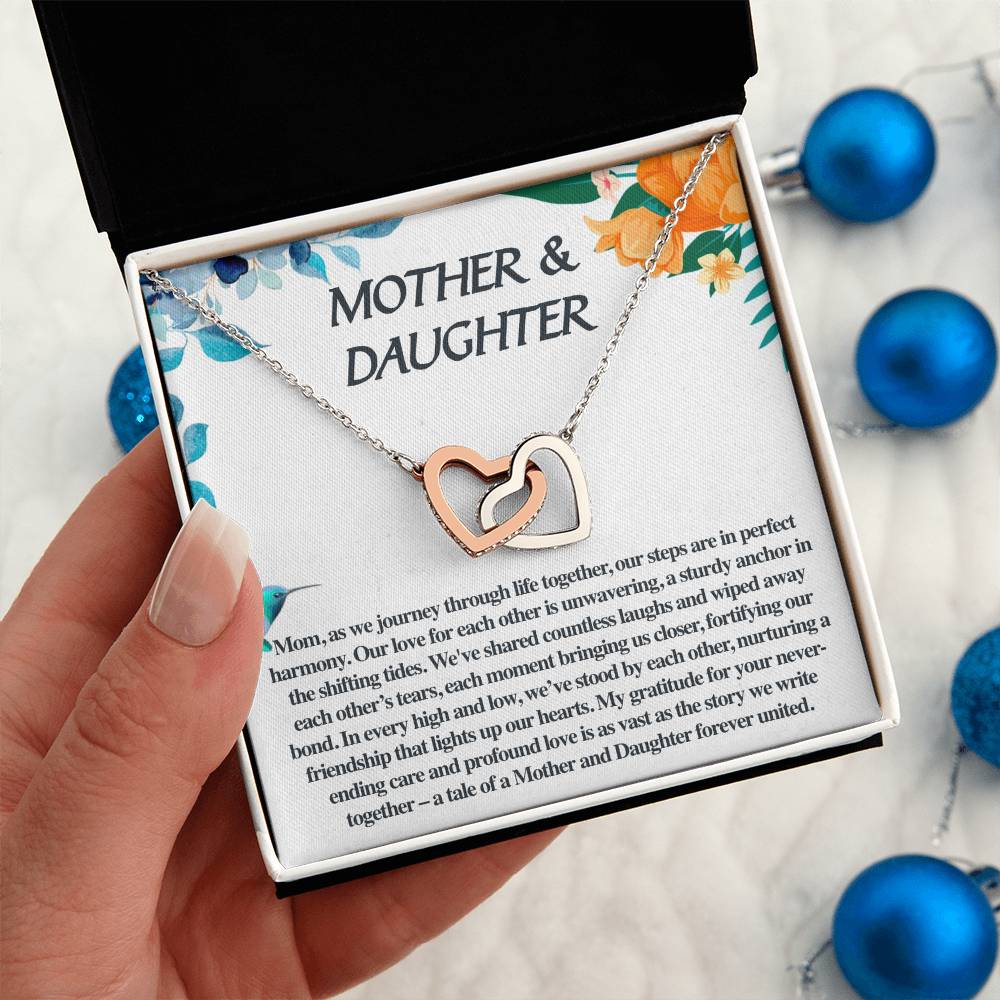 Mother and Daughter - Unbreakable Bond - Interlocking Heart  Necklace