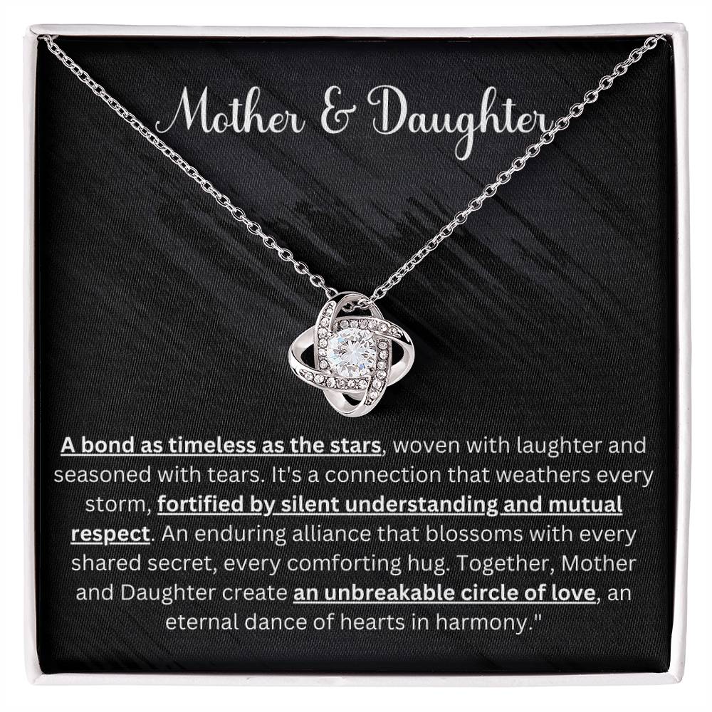 Mother & Daughter  - Unbreakable Circle of Love - Love Knot Necklace